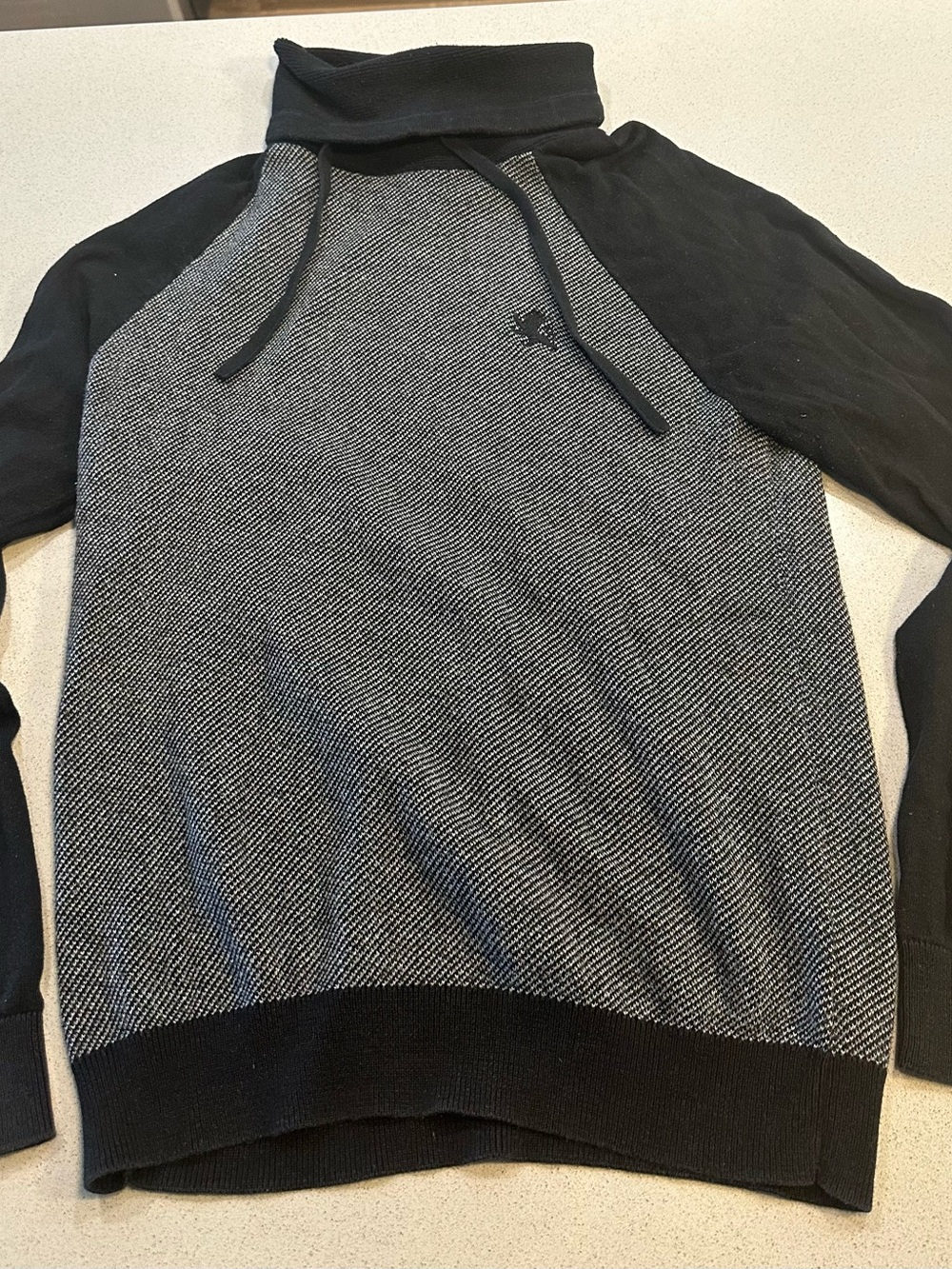 Express Men's Two-Tone Turtleneck Sweater - Black & Gray